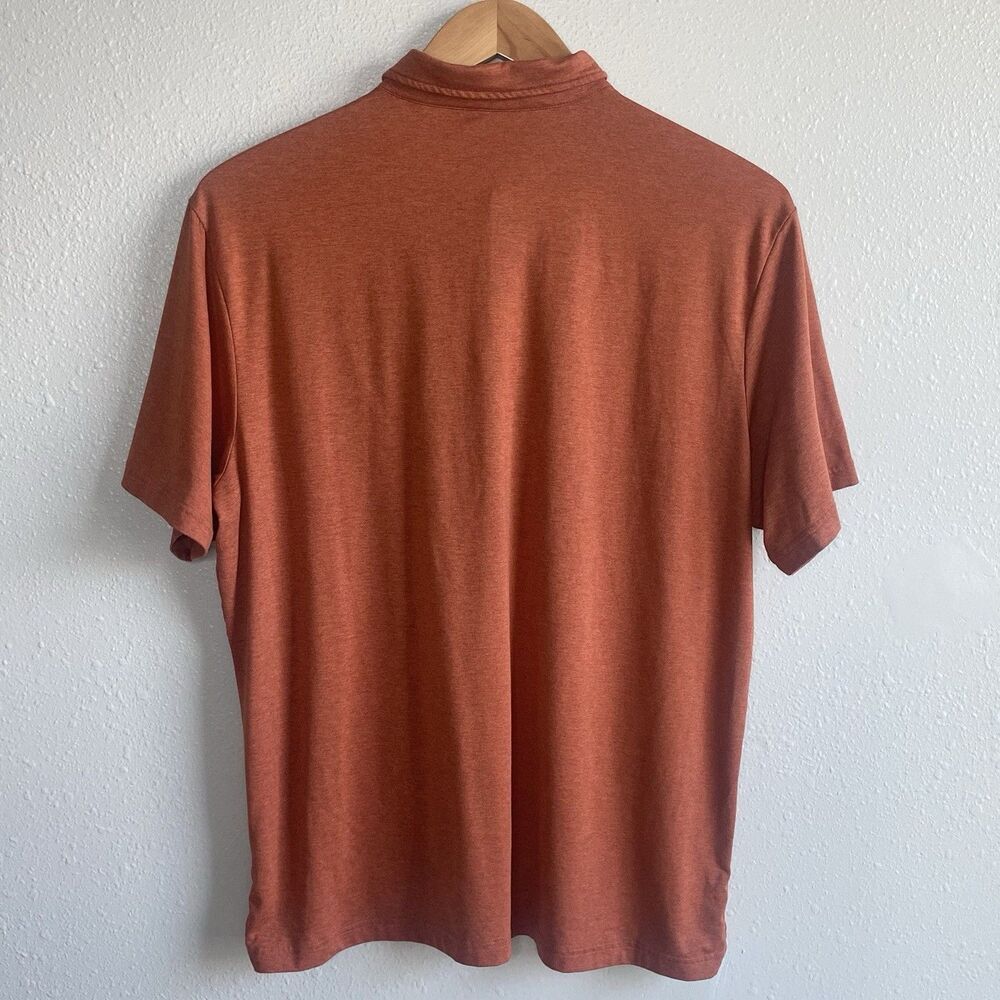 01.Algo Mens XL Performance Polo Shirt Rust Orange Quick Dry Anti-Odor SPF 40 - Picture 5 of 7
